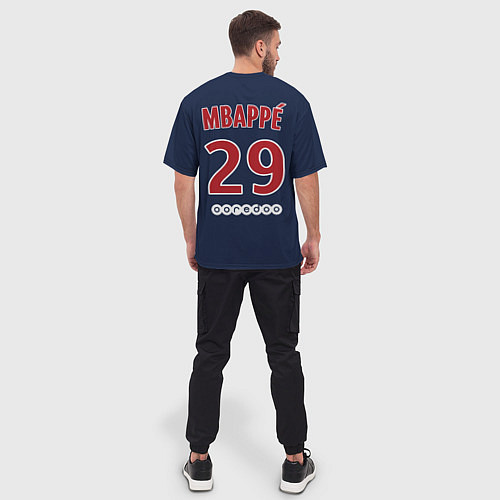 Мужская футболка оверсайз FC PSG Mbappe 18-19 / 3D-принт – фото 4