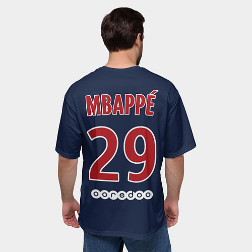 Мужская футболка оверсайз FC PSG Mbappe 18-19 / 3D-принт – фото 4