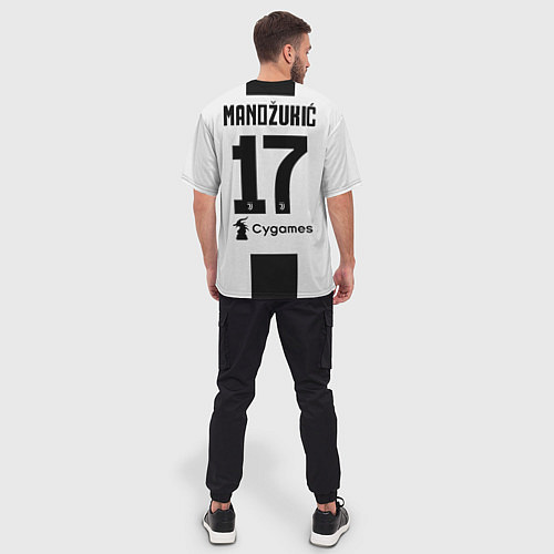 Мужская футболка оверсайз Mandzukic home 18-19 / 3D-принт – фото 4