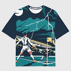 Мужская футболка оверсайз Ronaldo lightning