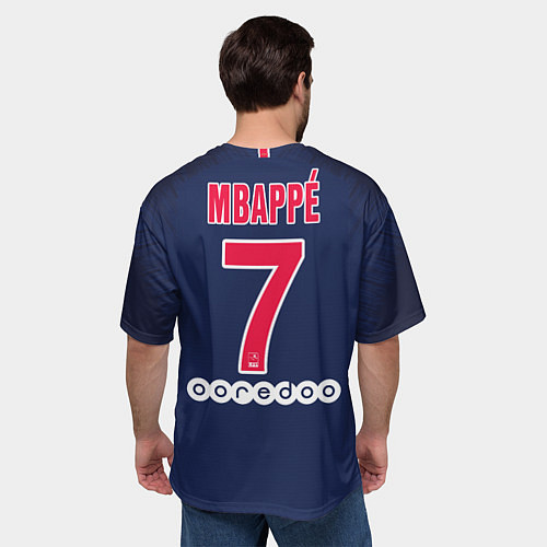 Мужская футболка оверсайз Mbappe home 18-19 / 3D-принт – фото 4
