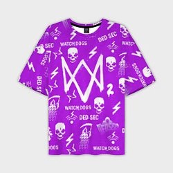 Мужская футболка оверсайз Watch Dogs 2: Violet Pattern