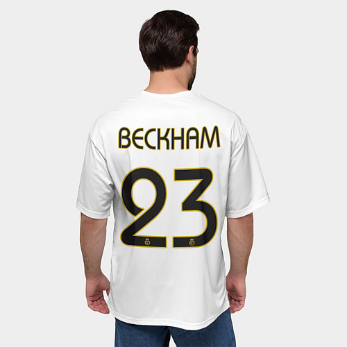 Мужская футболка оверсайз FC Real Madrid: Beckham Retro / 3D-принт – фото 4