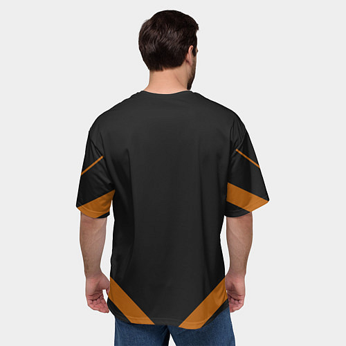 Мужская футболка оверсайз KATSUKI BAKUGOU полосы / 3D-принт – фото 4