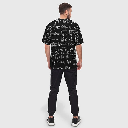 Мужская футболка оверсайз Алгебраические формулы / 3D-принт – фото 4