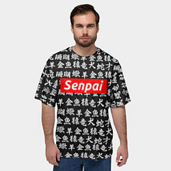Футболка оверсайз мужская Senpai Hieroglyphs, цвет: 3D-принт — фото 2