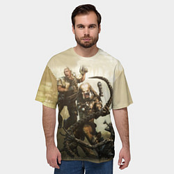 Футболка оверсайз мужская Ярость хищника, цвет: 3D-принт — фото 2