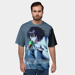 Футболка оверсайз мужская L ест мороженое, цвет: 3D-принт — фото 2