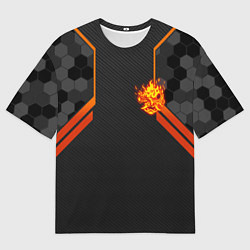 Футболка оверсайз мужская Cyberpunk 2077: Samurai Flame, цвет: 3D-принт