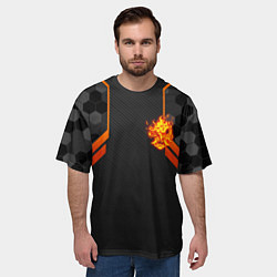 Футболка оверсайз мужская Cyberpunk 2077: Samurai Flame, цвет: 3D-принт — фото 2
