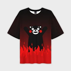 Мужская футболка оверсайз Kumamon: Hell Flame