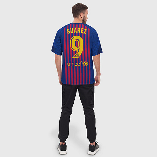 Мужская футболка оверсайз Suarez home 18-19 / 3D-принт – фото 4