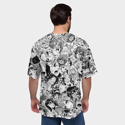 Мужская футболка оверсайз Manga Ahegao / 3D-принт – фото 4