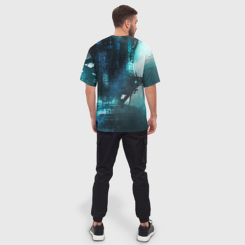 Мужская футболка оверсайз Cyberpunk 2077: Techno / 3D-принт – фото 4