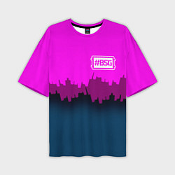 Мужская футболка оверсайз BSG: Neon City