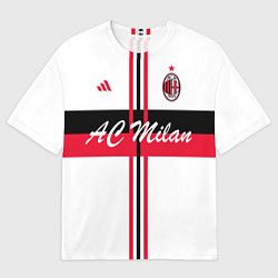 Футболка оверсайз мужская AC Milan: White Form, цвет: 3D-принт