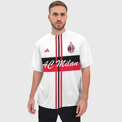 Футболка оверсайз мужская AC Milan: White Form, цвет: 3D-принт — фото 2