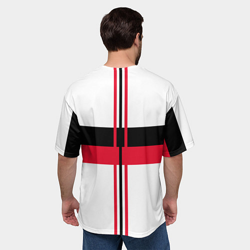 Мужская футболка оверсайз AC Milan: White Form / 3D-принт – фото 4