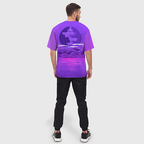 Мужская футболка оверсайз BTS: Violet Mountains / 3D-принт – фото 4