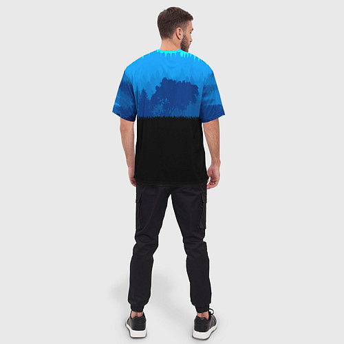 Мужская футболка оверсайз RDR 2: Blue Style / 3D-принт – фото 4