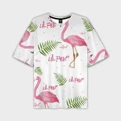 Мужская футболка оверсайз Lil Peep: Pink Flamingo