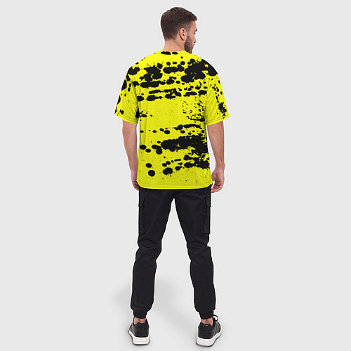 Мужская футболка оверсайз PUBG: Yellow Stained / 3D-принт – фото 4