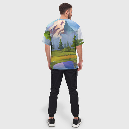 Мужская футболка оверсайз Fortnite: Forest View / 3D-принт – фото 4