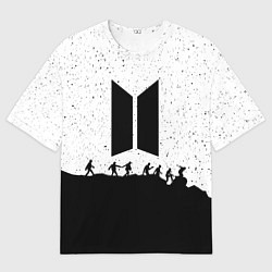 Футболка оверсайз мужская BTS: Black Stars, цвет: 3D-принт
