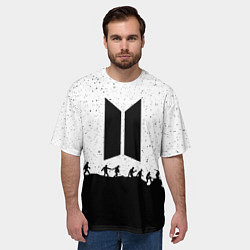 Футболка оверсайз мужская BTS: Black Stars, цвет: 3D-принт — фото 2