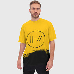 Футболка оверсайз мужская 21 Pilots: Yellow Logo, цвет: 3D-принт — фото 2