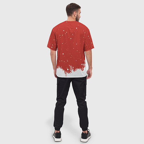 Мужская футболка оверсайз Сатана Санта / 3D-принт – фото 4