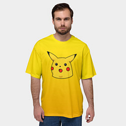 Футболка оверсайз мужская Удивленный Пикачу, цвет: 3D-принт — фото 2