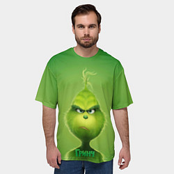 Футболка оверсайз мужская Гринч, цвет: 3D-принт — фото 2