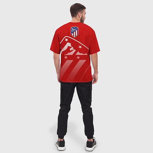 Мужская футболка оверсайз ФК Атлетико Мадрид / 3D-принт – фото 4
