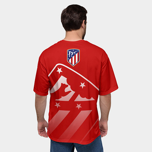 Мужская футболка оверсайз ФК Атлетико Мадрид / 3D-принт – фото 4