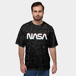 Футболка оверсайз мужская NASA: Space Glitch, цвет: 3D-принт — фото 2