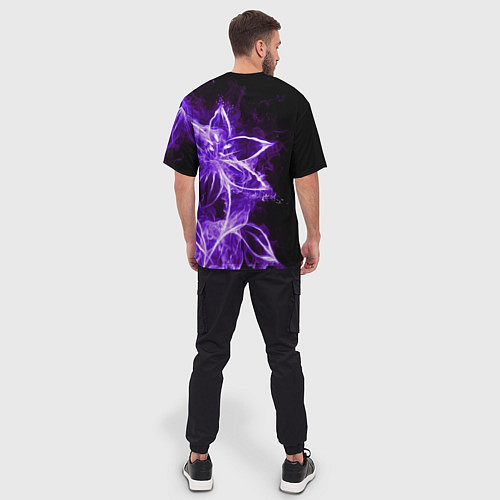 Мужская футболка оверсайз Цветок Тьмы / 3D-принт – фото 4