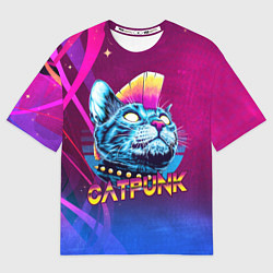 Футболка оверсайз мужская Котопанк, цвет: 3D-принт