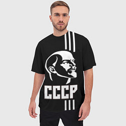 Футболка оверсайз мужская СССР Ленин, цвет: 3D-принт — фото 2