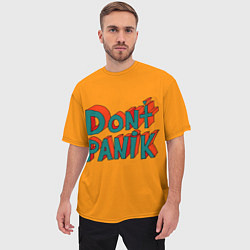 Футболка оверсайз мужская Do not panic - 3D lettering, цвет: 3D-принт — фото 2