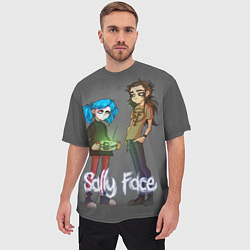 Футболка оверсайз мужская Sally Face: Friends, цвет: 3D-принт — фото 2