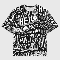 Мужская футболка оверсайз Hello Pattern
