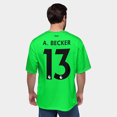 Мужская футболка оверсайз Liverpool: Alisson GK 18-19 / 3D-принт – фото 4