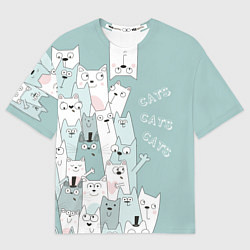 Мужская футболка оверсайз Cats World
