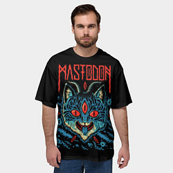 Футболка оверсайз мужская Mastodon: Demonic Cat, цвет: 3D-принт — фото 2