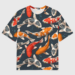 Футболка оверсайз мужская Карпы кои, цвет: 3D-принт