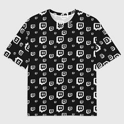 Футболка оверсайз мужская Twitch: Black Pattern, цвет: 3D-принт