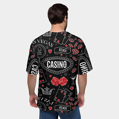 Мужская футболка оверсайз Casino / 3D-принт – фото 4