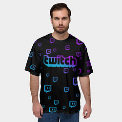 Футболка оверсайз мужская Twitch: Neon Style, цвет: 3D-принт — фото 2