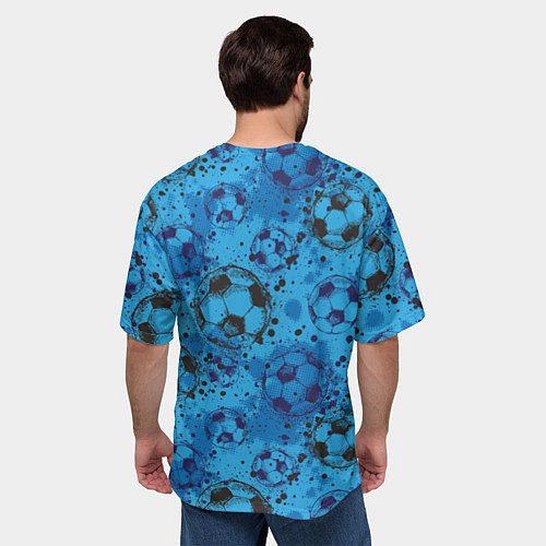Мужская футболка оверсайз Футбольные мячи / 3D-принт – фото 4